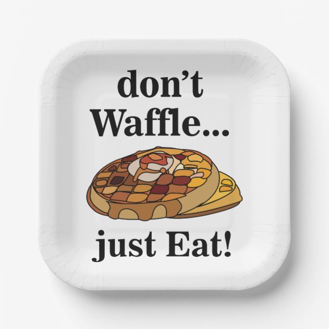 Waffle Food Funny Party Paper Plate (Front)