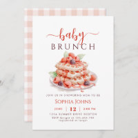 Waffle Gingham Baby Breakfast Brunch Baby Shower