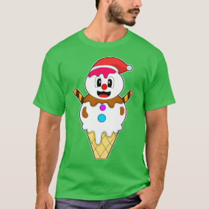 Waffle ice cream Christmas Snowman T-Shirt