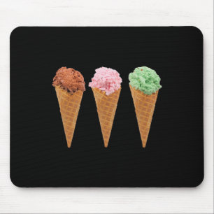 Waffle Ice Cream Cones And Chocolate Ice Cream Mouse Mat