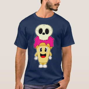 Waffle ice cream Halloween Skull T-Shirt