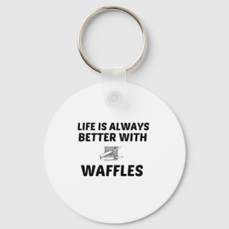 WAFFLE LIFE IS BETTER KEY RING