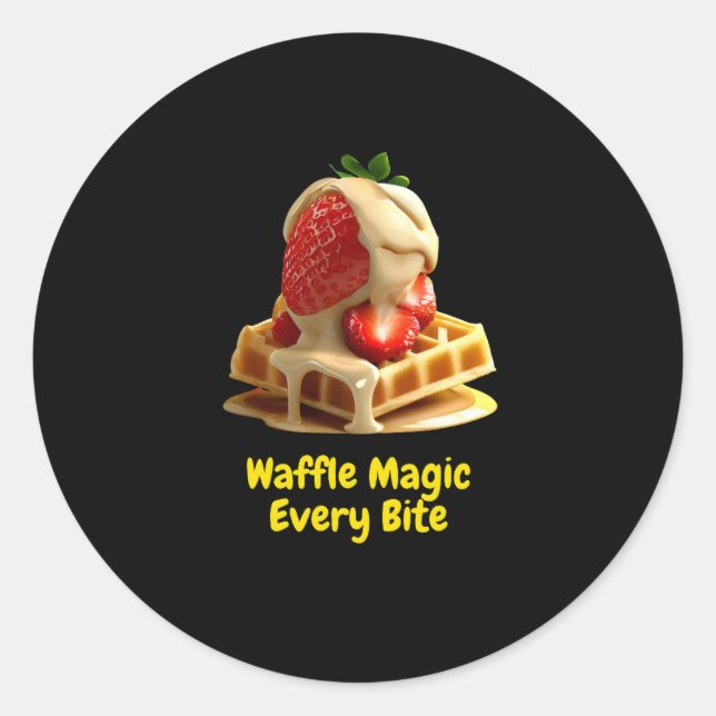 Waffle Magic Classic Round Sticker (Front)
