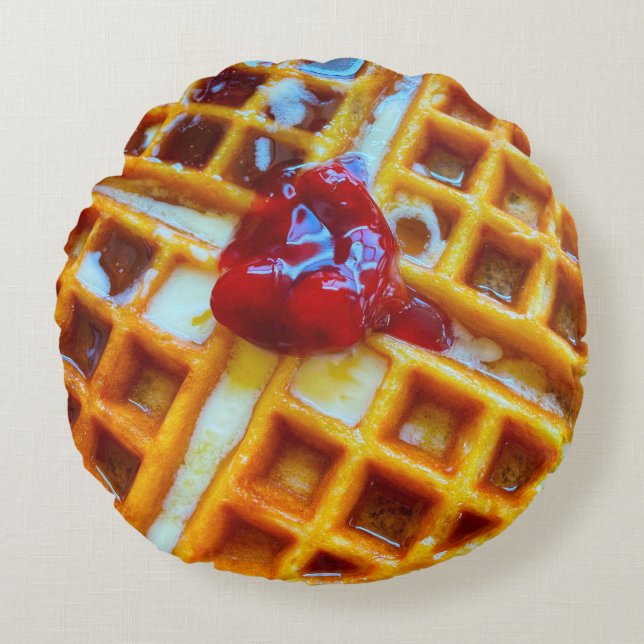 Waffle Photo Round Cushion (Front)