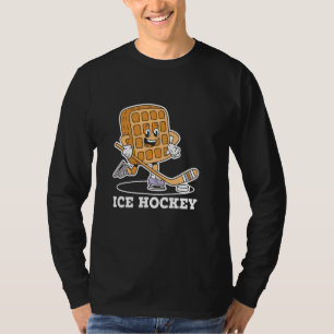 Waffle Playing Ice Hockey Waffles Food Lover T-Shirt