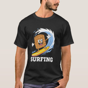 Waffle Playing Surfing Waffles Food Lover T-Shirt