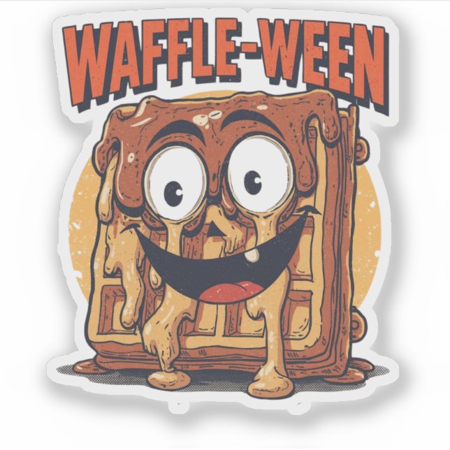 Waffle-ween Funny Halloween Breakfast Waffle Pun (Front)