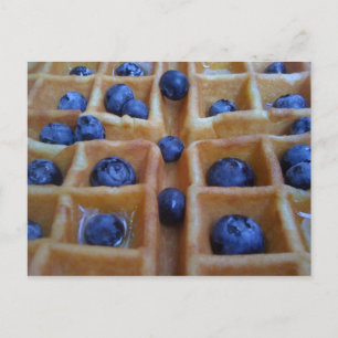 Waffle with Blueberries Postcard