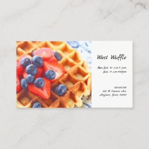 Waffle with fresh berries business card