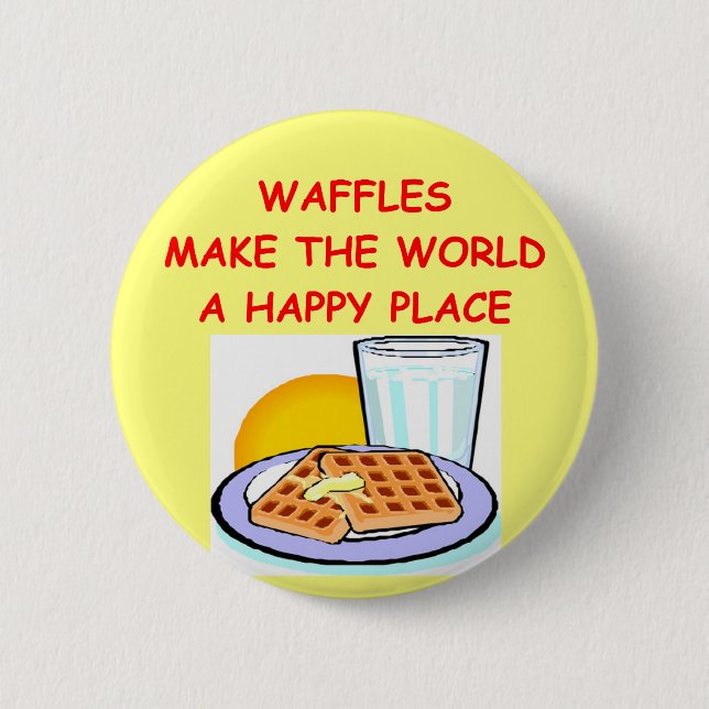 waffles 6 cm round badge (Front)