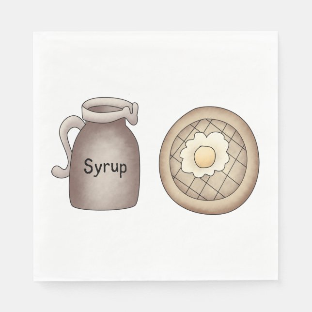Waffles And maple Syrup Food Napkins (Front)
