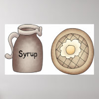 Waffles And maple Syrup Food Poster