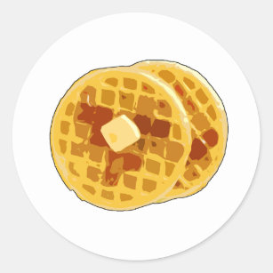 Waffles  classic round sticker