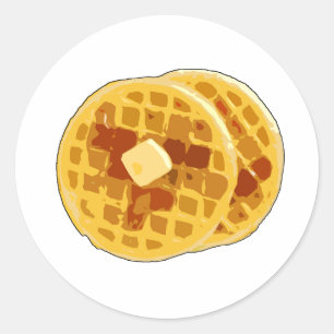 Waffles  classic round sticker
