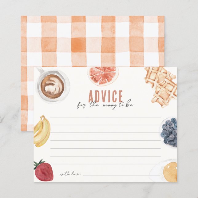 Waffles Coffee Fruits Baby Brunch Advice Cards (Front/Back)