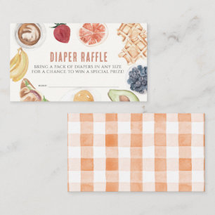 Waffles Coffee Fruits Diaper Raffle Ticket Enclosure Card