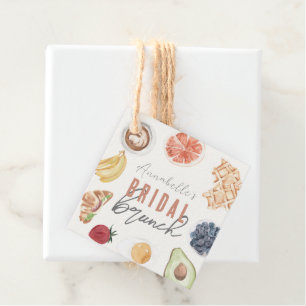 Waffles Coffee Fruits Watercolor Bridal Brunch Favour Tags