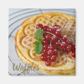 Waffles homemade with currants for sweet tooth magnet
