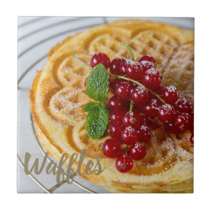 Waffles homemade with currants for sweet tooth tile