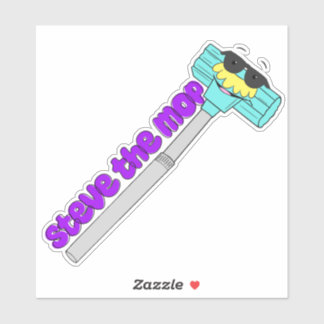 Waffles&Mochi-StevetheMop-Vinyl Sticker