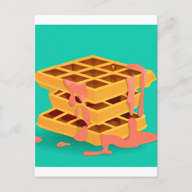 waffles > pancakes postcard (Front)