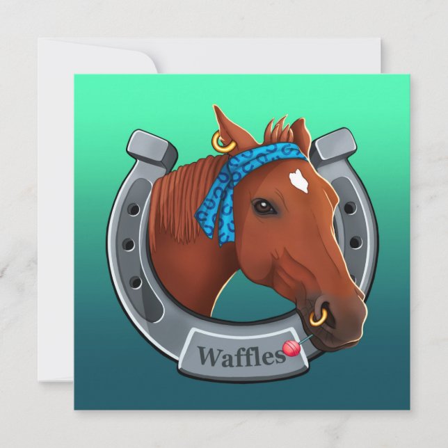 Waffles the mare holiday card (Front)