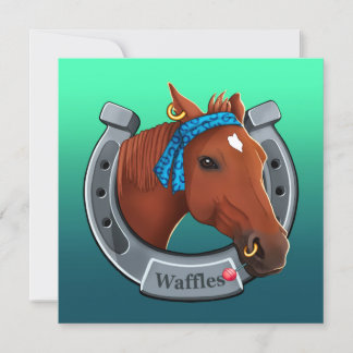 Waffles the mare holiday card