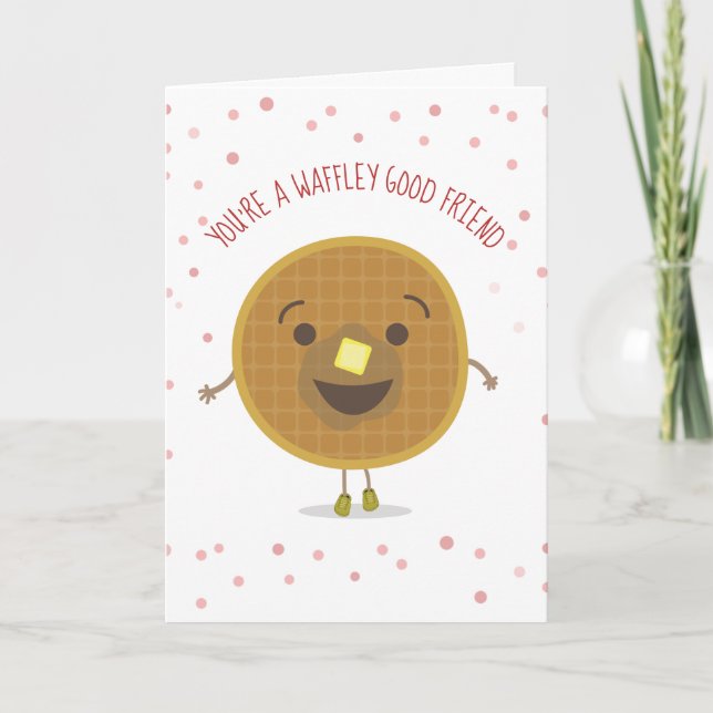 Waffley Good Friend Waffle Kid Valentine Card (Front)