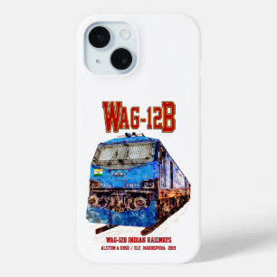 WAG-12B Locomotive. Indian Railways freight train iPhone 15 Case