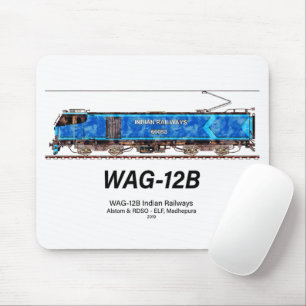 WAG-12B Locomotive. Indian Railways freight train Mouse Mat