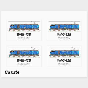 WAG-12B Locomotive. Indian Railways freight train Rectangular Sticker