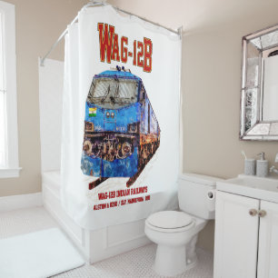 WAG-12B Locomotive. Indian Railways freight train Shower Curtain