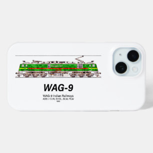 WAG-9 Locomotive. Indian Railways freight train iPhone 15 Case