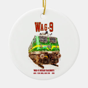 WAG-9 Locomotive. Indian Railways freight train Ceramic Tree Decoration
