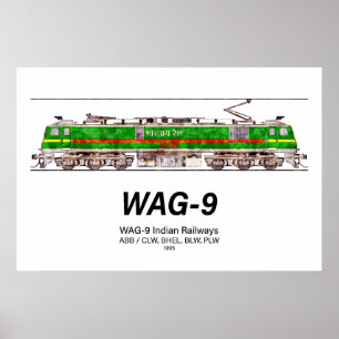 WAG-9 Locomotive. Indian Railways freight train Poster