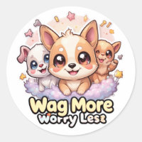 Wag More Worry Less Cute Dog Kawaii Puppy Craft