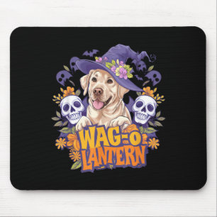 Wag-O-Lantern Halloween Golden Retriever Witch Dog Mouse Mat