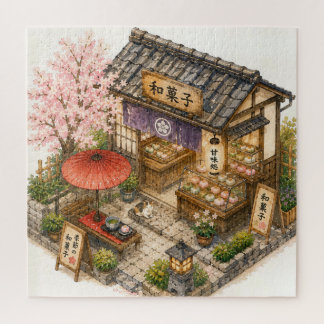 Wagashi Shop Watercolor Jigsaw Puzzle