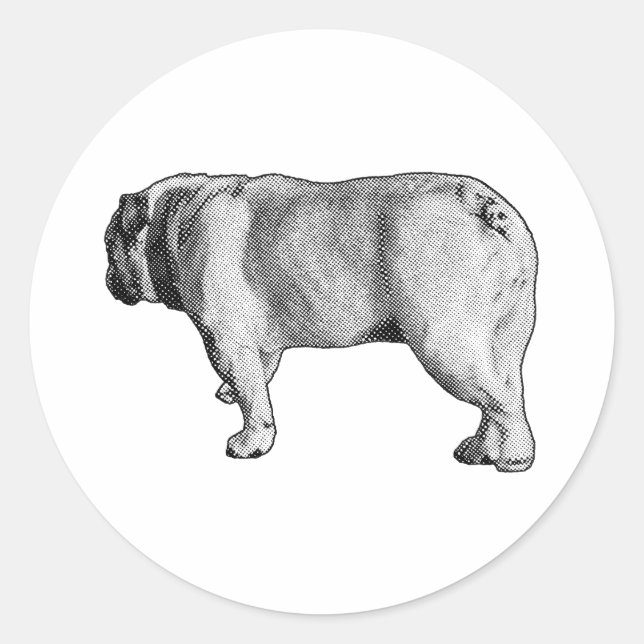 Wagging Away, Happy Note Classic Round Sticker (Front)