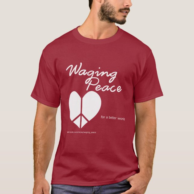 Waging Peace Heart dark t-shirt (Front)