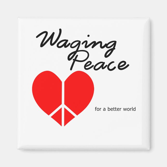 Waging Peace Heart magnet (Front)