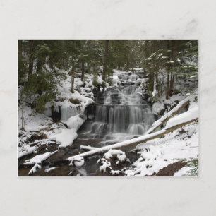 Wagner Falls In Winter-postcardcopy Postcard