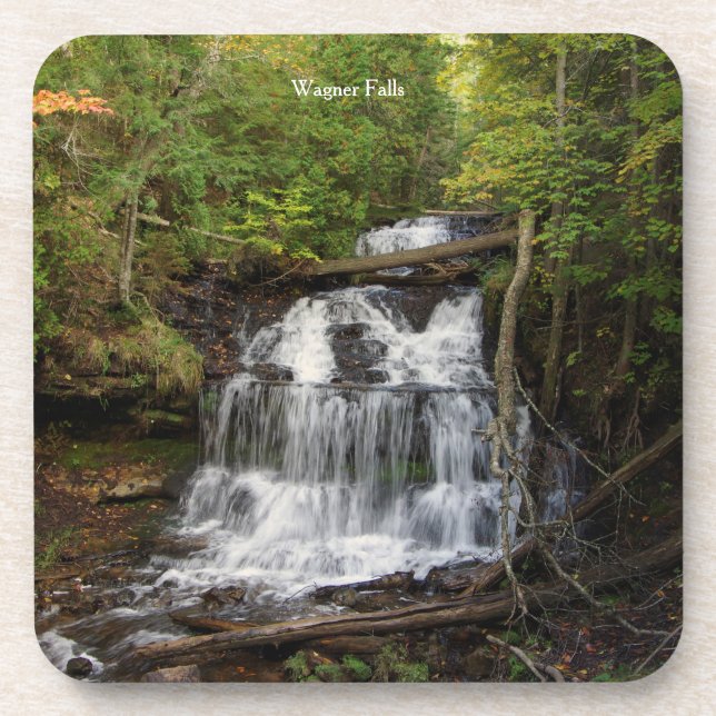 Wagner Falls plastic coaster (Front)