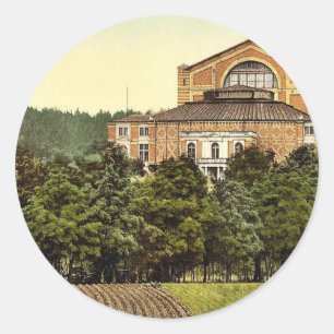Wagner's theatre (i.e. Festspielhaus), Bayreuth, B Classic Round Sticker