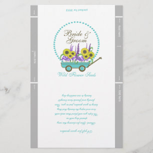 Wagon and Flowers Packet Template Wedding Favour