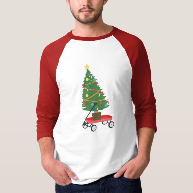 Wagon Christmas Tree T-Shirt (Front)