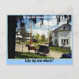 wagon, Greetings from Ashland, Ohio U.S.A., Lik... Postcard