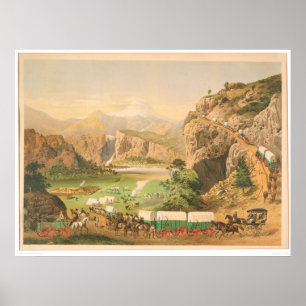 Wagon Trains arriving at Outpost (1838A) Poster