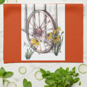 Wagon Wheel Dishtowel Tea Towel