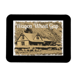 Wagon Wheel Gap train station sepia Magnet